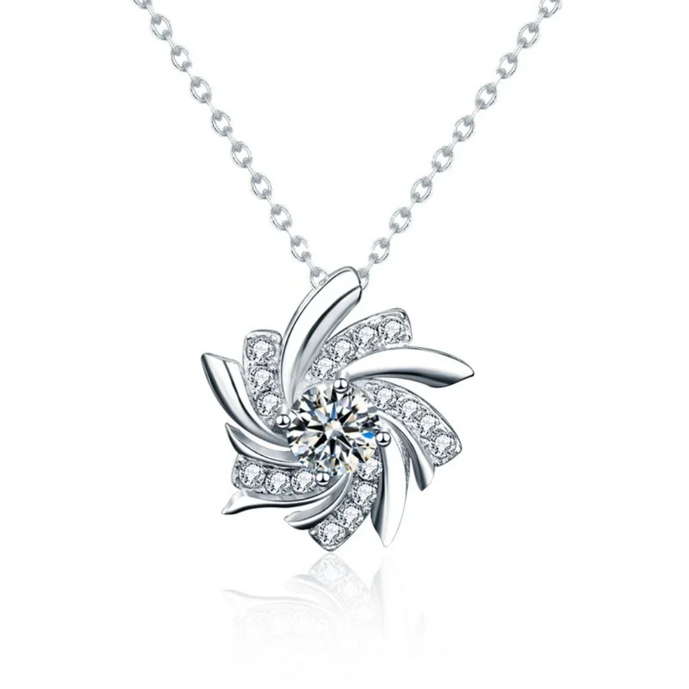 Certified 1/2 ct. t.w. Moissanite Diamond Windmill Necklace NEW B - Picture 4 of 10